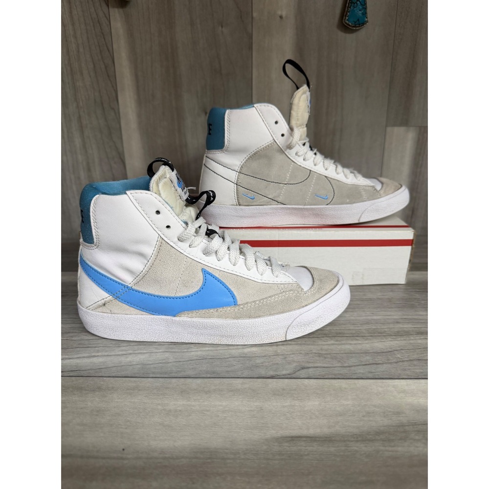 Nike Blazer Mid 77 Kids 4.5Y White Blue High Top Shoes DH8640-104